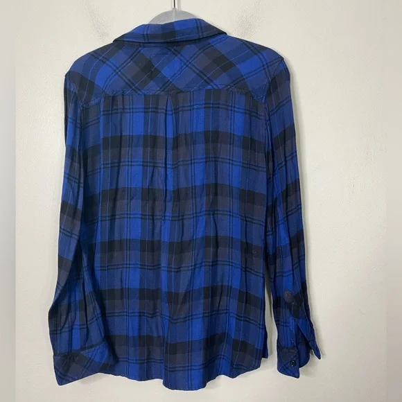 Rails Women's Blue Hunter Plaid Button-down Shirt in Blue Buffalo L - Picture 6 of 9